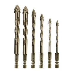 Four-Edged Serrated Eccentric Drill Bit Set High Hardness Hexagonal Simple Installation Multifunction Skewed Head Drill Bit Set