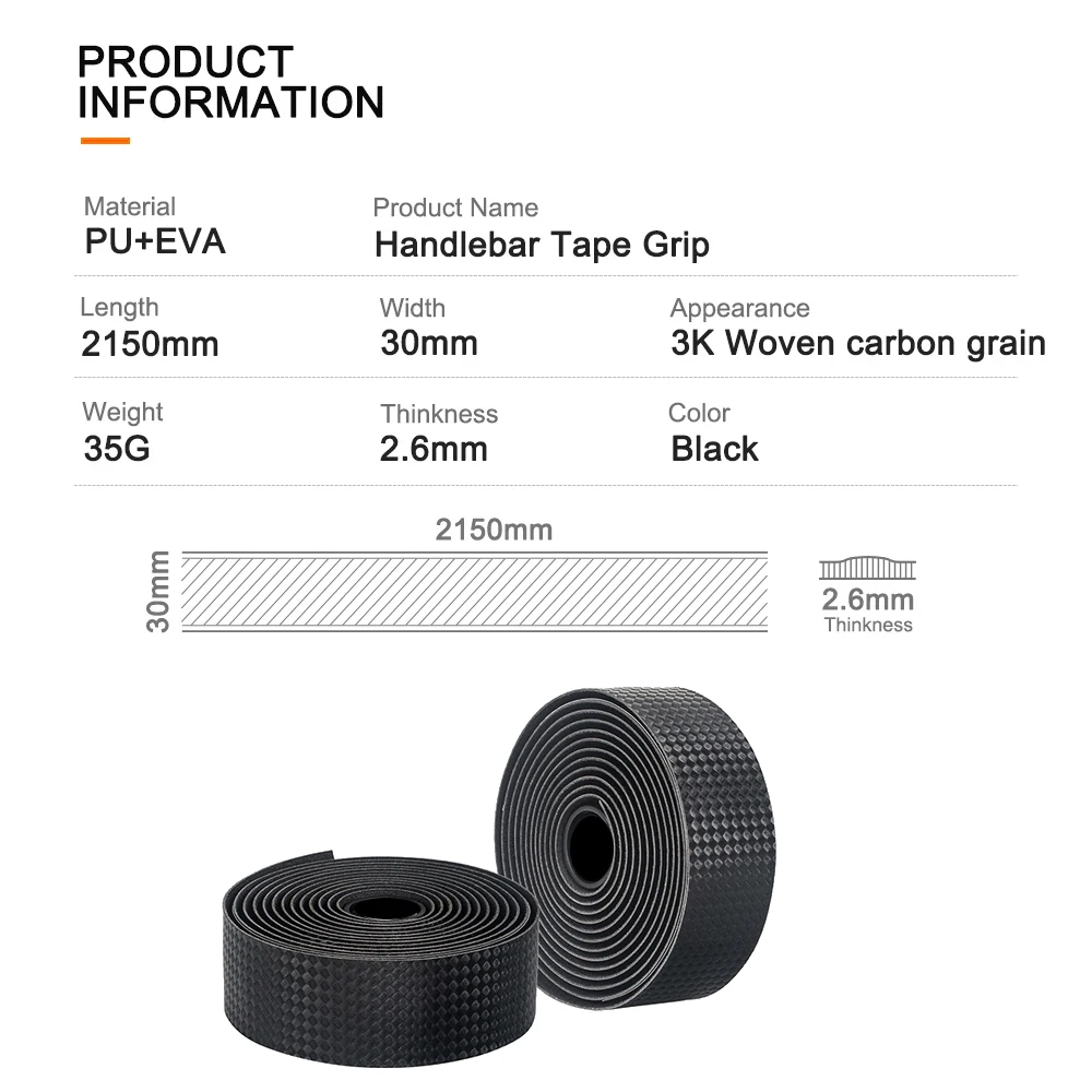 New Road Bike Tape Bicycle Handlebar Tapes Non-slip Breathable Comfortable 3K Carbon Woave PU Leather Tape Bicycle Accessories