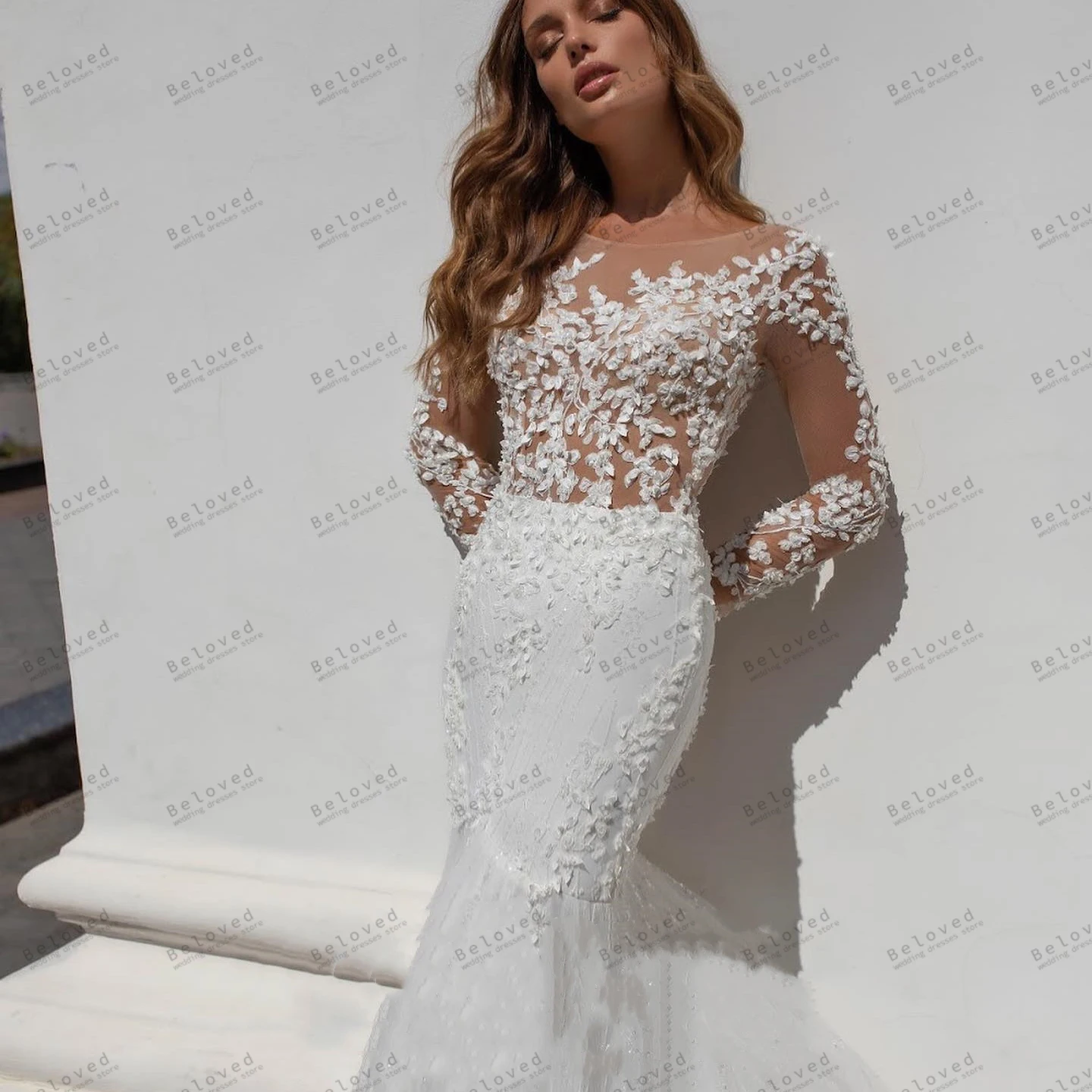 

Vintage Wedding Dresses Elegant Bridal Gowns Lace Appliques Full Sleeves Robes For Formal Party Vestidos De Novia Customized