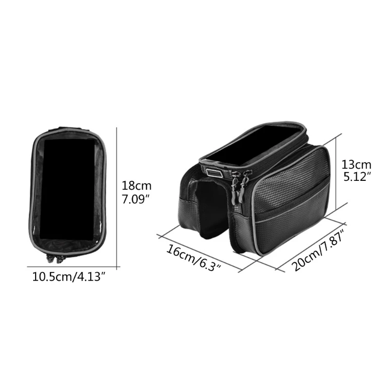 Large Capacity Waterproof Bicycles Front Top Tube Pannier Bike Phone Mount Holder Handlebar Bag with Touch Screens