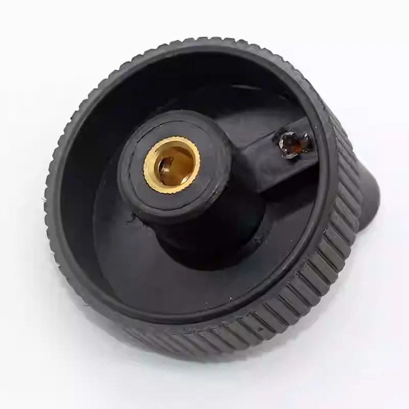 1pcs M5 Black Plastic Mesh Striped Ripple Handle Round Hole Side M5 Top Ribbon Handle For Detecting Hand Cranked Wheels 50/60mm