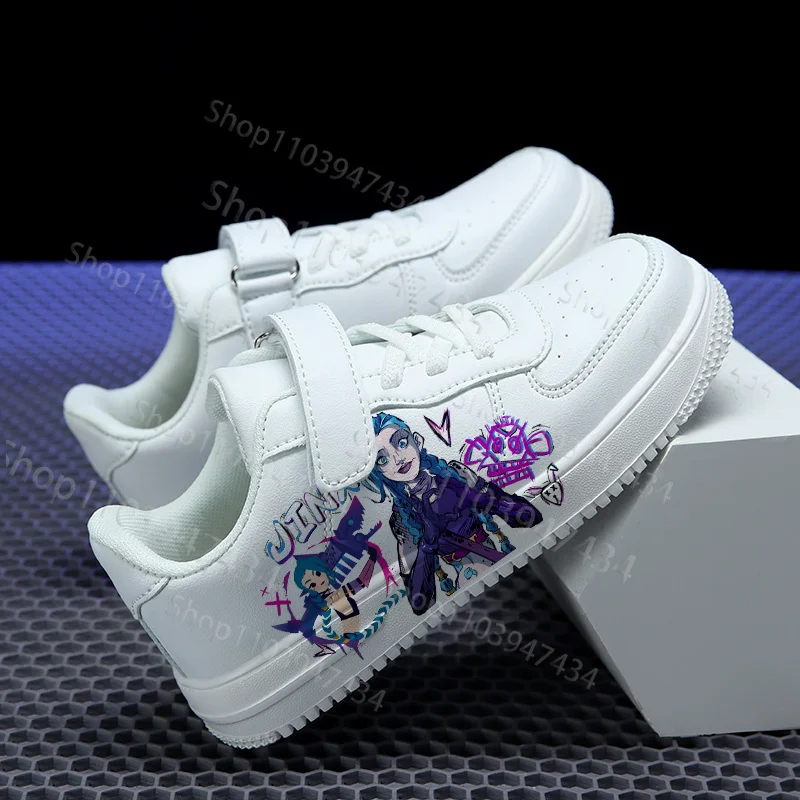 

Selection Gift Boys Girls Jinx Design Hot Selling Parity Children Shoes Comfortable Solid Color Sole White Series Shoes