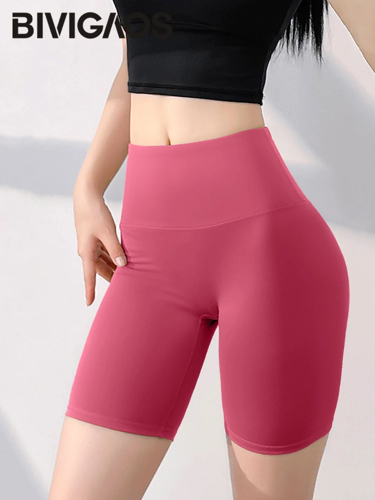 BIVIGAOS Sommer Bunte Yoga-Radlerhose für Damen, hohe Taille, eng anliegend, Sport-Fitness-Lauf-Fahrradhose