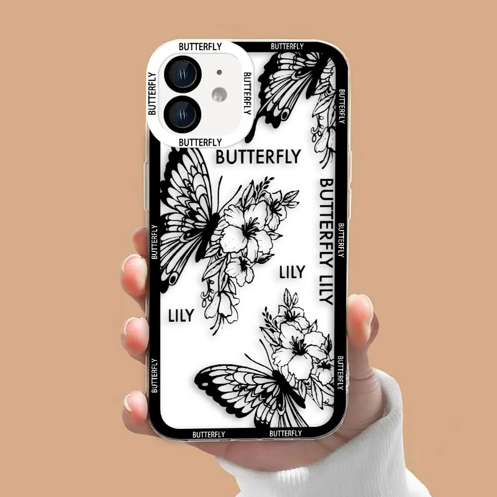 Bella Farfalla Fiori Trasparente Cassa Del Telefono Per OPPO A98 A94 A92 A79 A78 A74 A60 A58 A57 A55 A53 A17 A16 A15 A9 A5 A3 A5X Caso