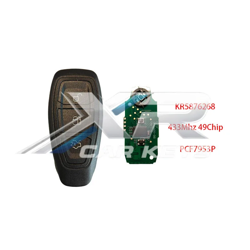 KR55WK48801 KR5876268 K1BT-15K601AB Smart Remote Car Key For Ford Kuga Fiesta Focus Grand C-Max 433Mhz 4D83 ID49 Keyless Go