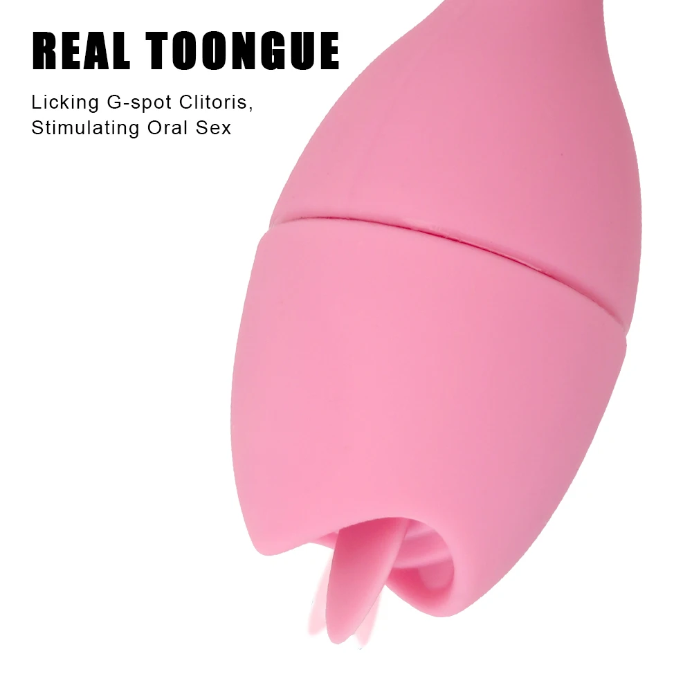 Insertable Vagina Massager Tongue Licking Vibrator Clitoris Stimulator 2 In 1 G Spot Vibrating Egg Sex Toys For Women 12 Speed