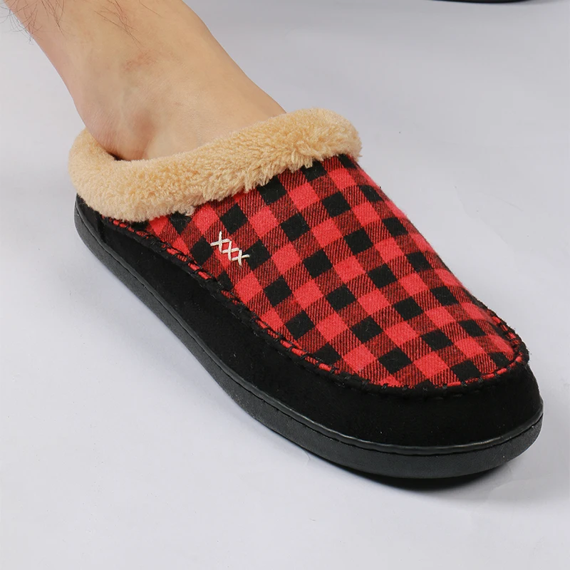 Fashion Home Men Slippers Winter Plush Warm Shoes Men Casual Flat House Indoor Bedroom Cotton Slides Comfort Slippers Men