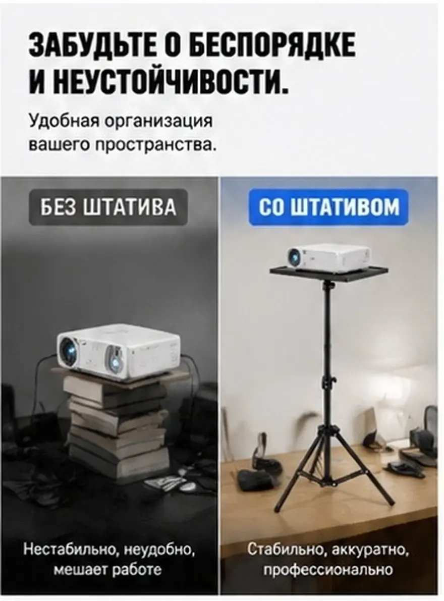 Adjustable Folding Projector Table Stand for Laptop Projector Shelf Holder Portable Tripod Utility Shelf Perfect for Office