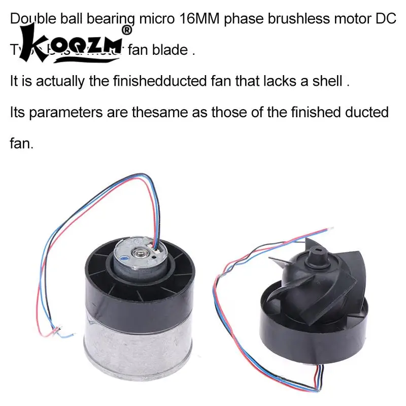 DC12V 20000RPM Micro 16mm Three-phase Brushless Motor Brushless Duct Fan Ball Bearing High Speed