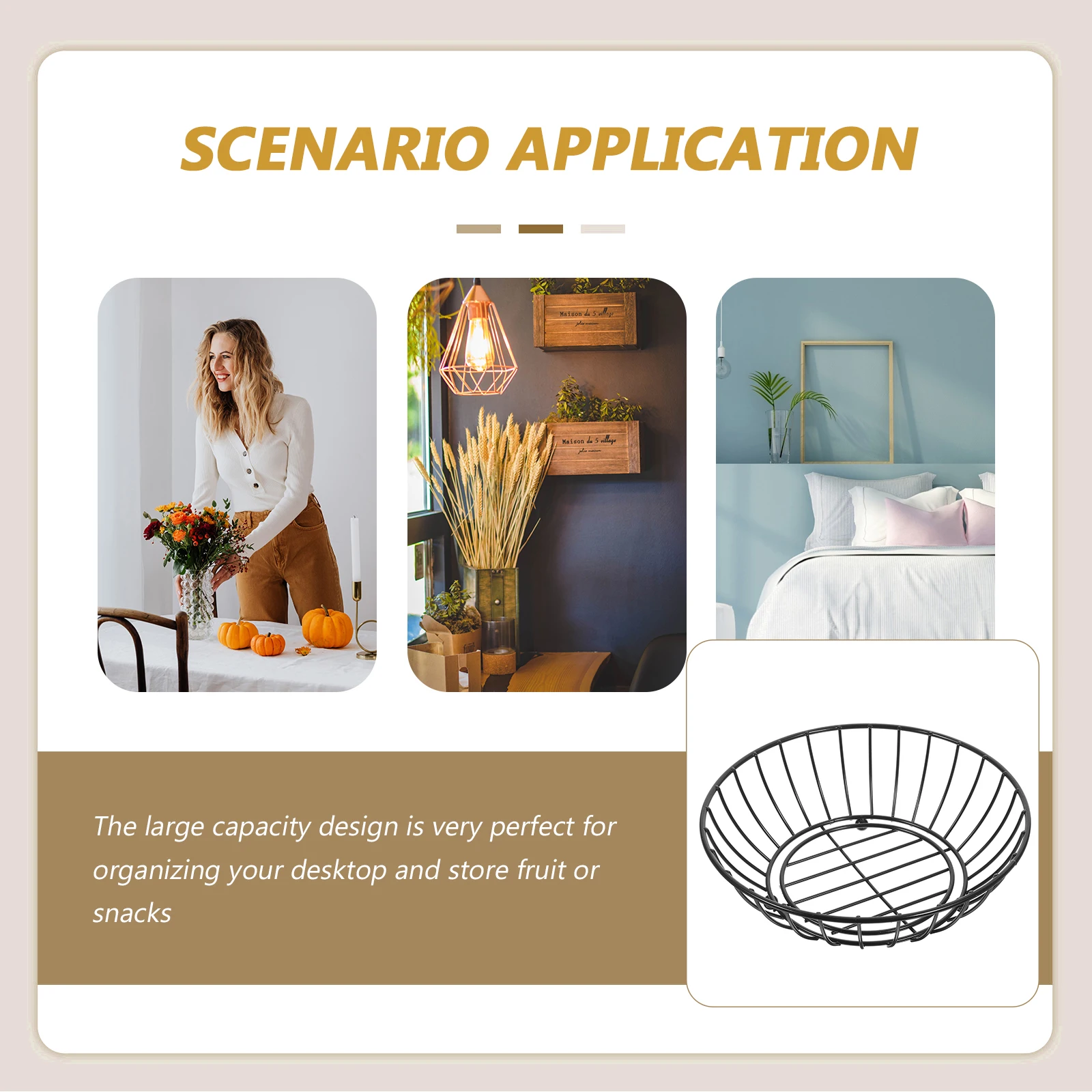 

Iron Fruit Basket Hollow Design Large Capacity For Kitchen Snacks Storage Fruit Organizer Metal Bowl Desktop Holder