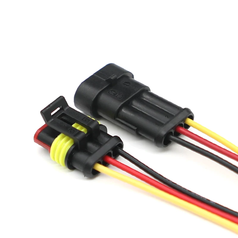 3Pin  AMP Superseal Waterproof Connector Male and Female harness 0.75mm² (18AWG) 14CM  282105-1 282087-1