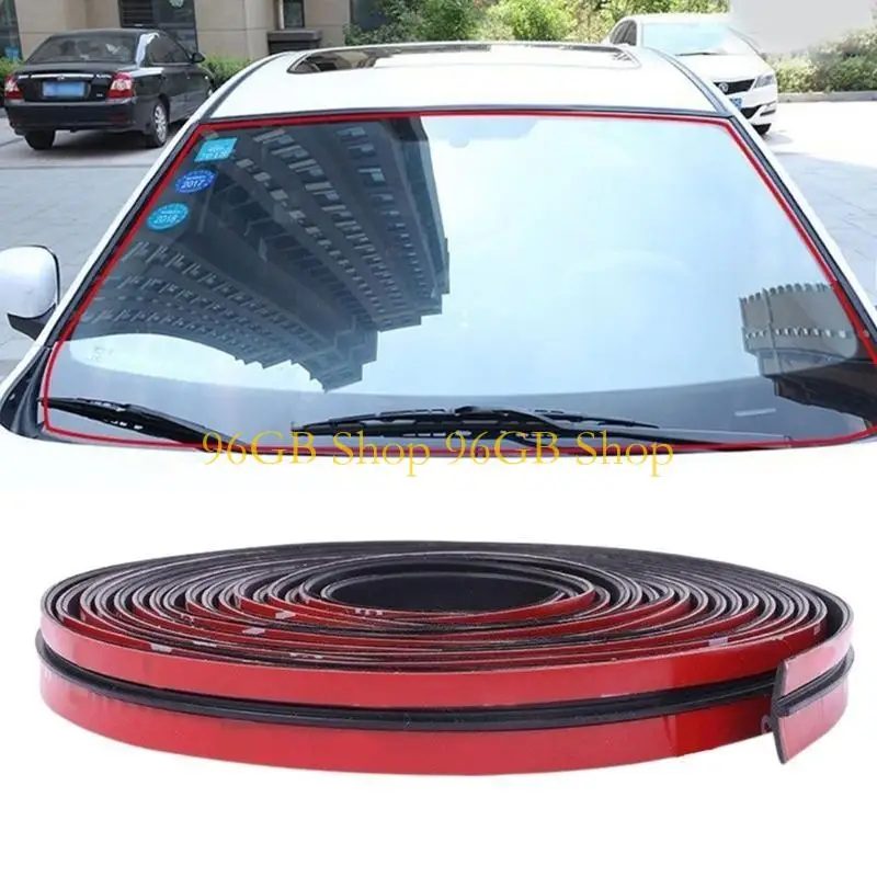 96GB Elastic Rubber Vehicle Seal Strips 6M T Shaped Weather Resistant Soundproofing Trim Universal Application