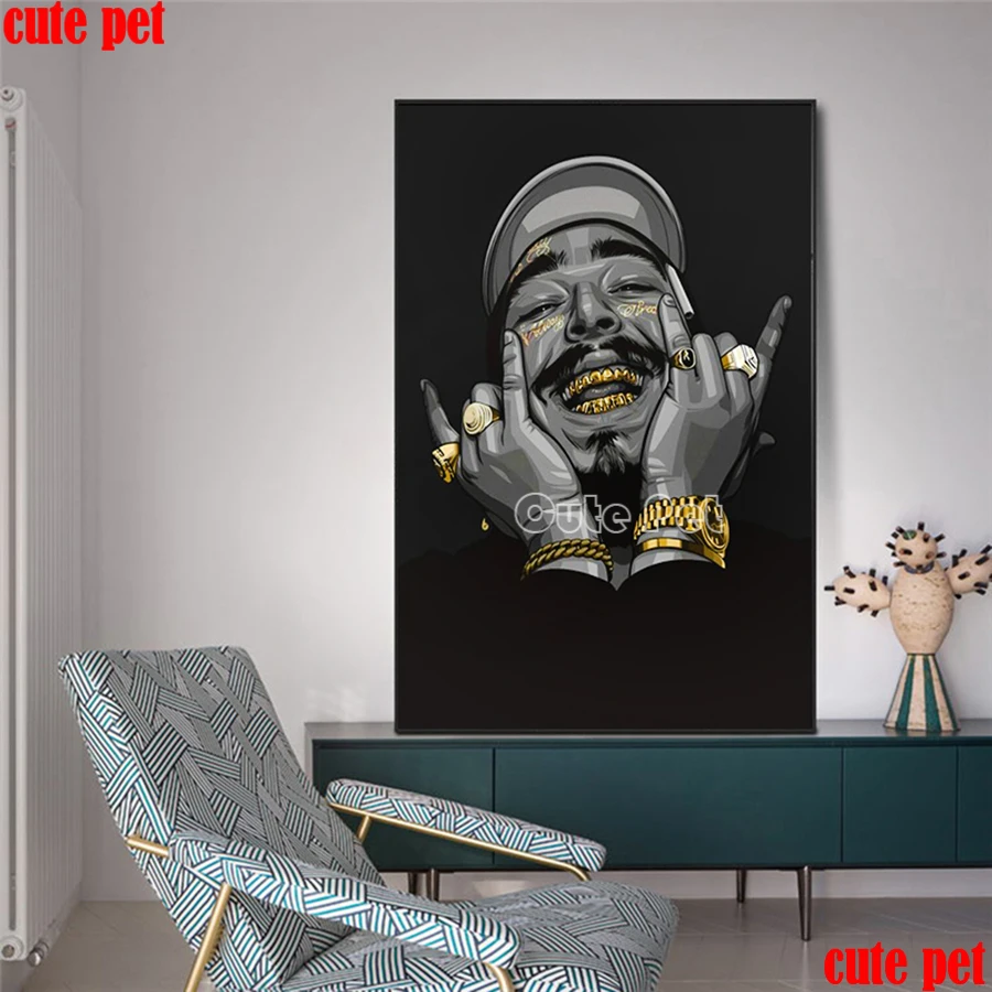 5D DIY Diamond Painting Hip Hop Rapper Malone Art Diamond Embroidery Full Square stone Music Singer Star Decor Rhinestone mosaic