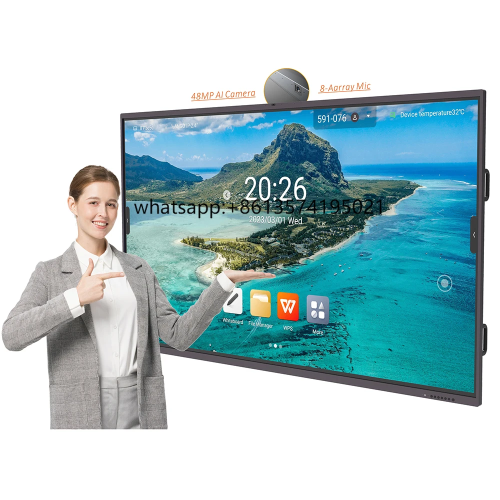 

86 Inch UHD 4K Android Ops Android Interactive Flat Panel Touch Screen Smart Board for Meeting Room and School