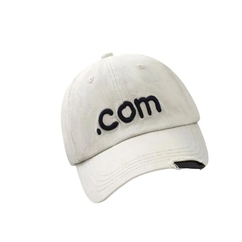 

39BB Модная хлопковая бейсболка с вышивкой букв и потертыми полями для женщин-подростков, повседневная одежда и активный отдых