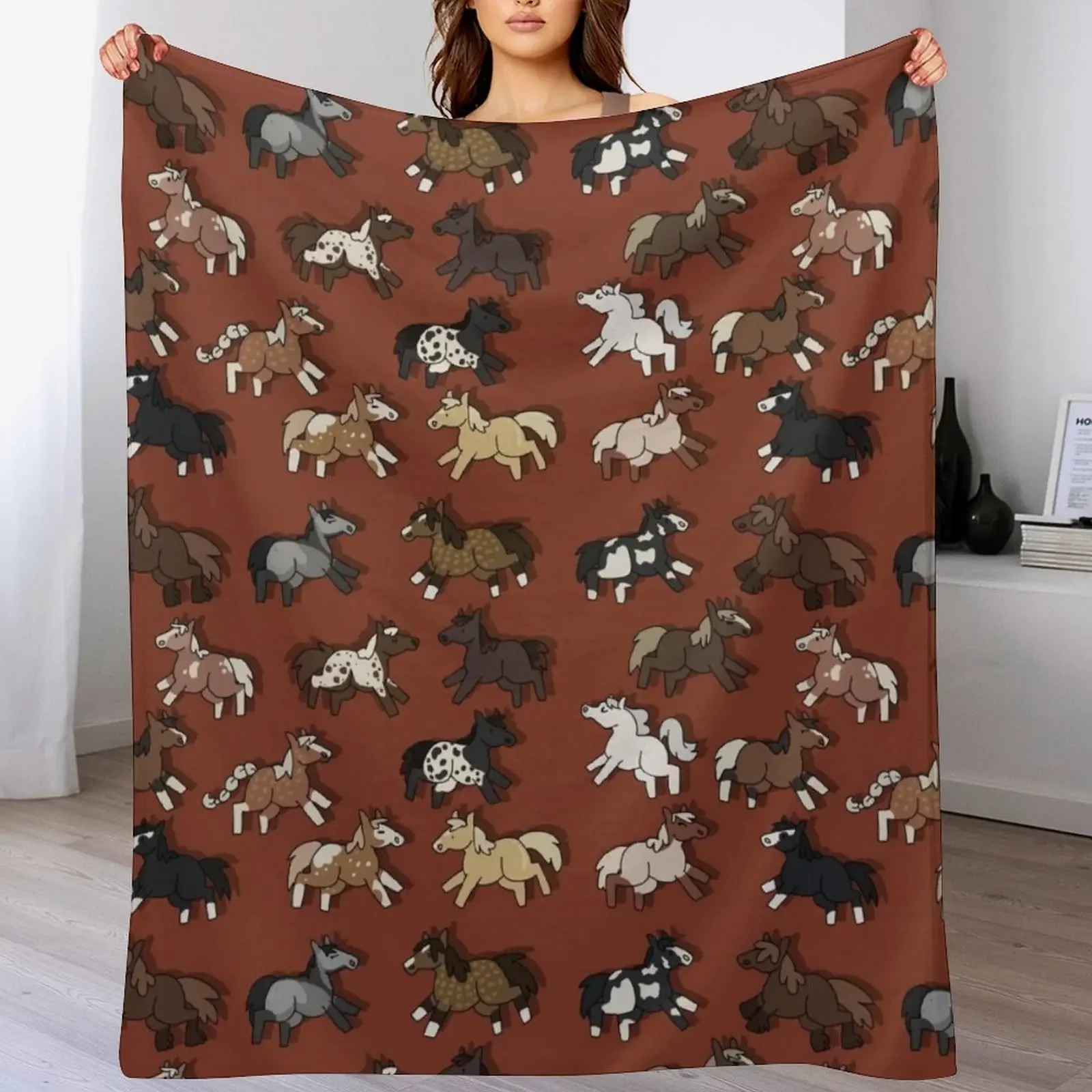

RDR2 horses Throw Blanket Blankets Sofas Of Decoration Sleeping Bag For Sofa Thin for winter Blankets