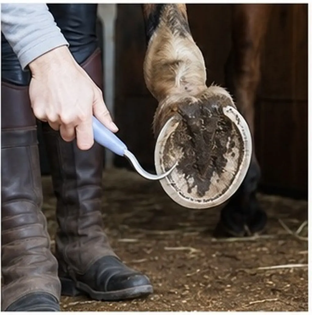 Professional Metal Horse Hoof Pick Ergonomic Grip Non-Slip Handle with Hanging Hole for Stable Cleaning Horse Grooming Hoof Tool