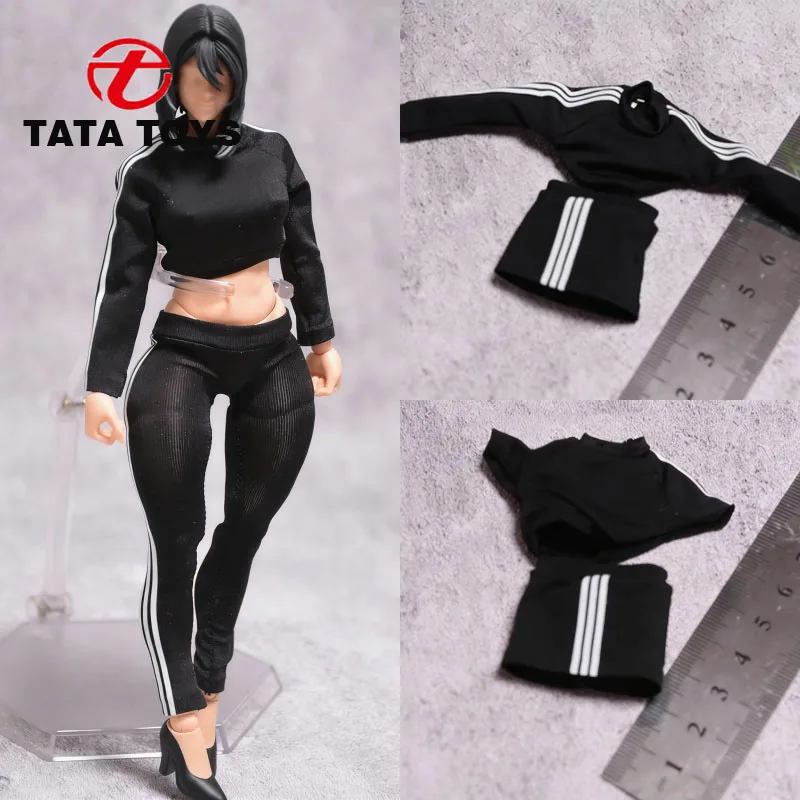 

1/10 Scale female dolls clothes sports top black pants sports skirt fit 7 inches action figure body model