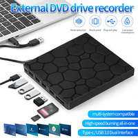 7 in 1 External CD DVD Drive USB3.0 Type C External RW CD Player Burner Bluray Player External CD Reader for PC Laptops Desktop