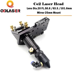 QDLASER High Quality CO2 Laser Cutting Head for Focus Lens Dia.20 FL.50.8 63.5 101.6mm & Mirror 25mm Mount