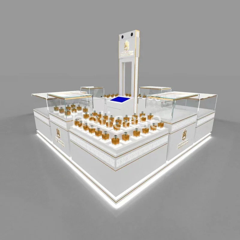 Aroma Perfume LED Display Cabinet, Design personalizado, Design Retail, Layout De Quiosque