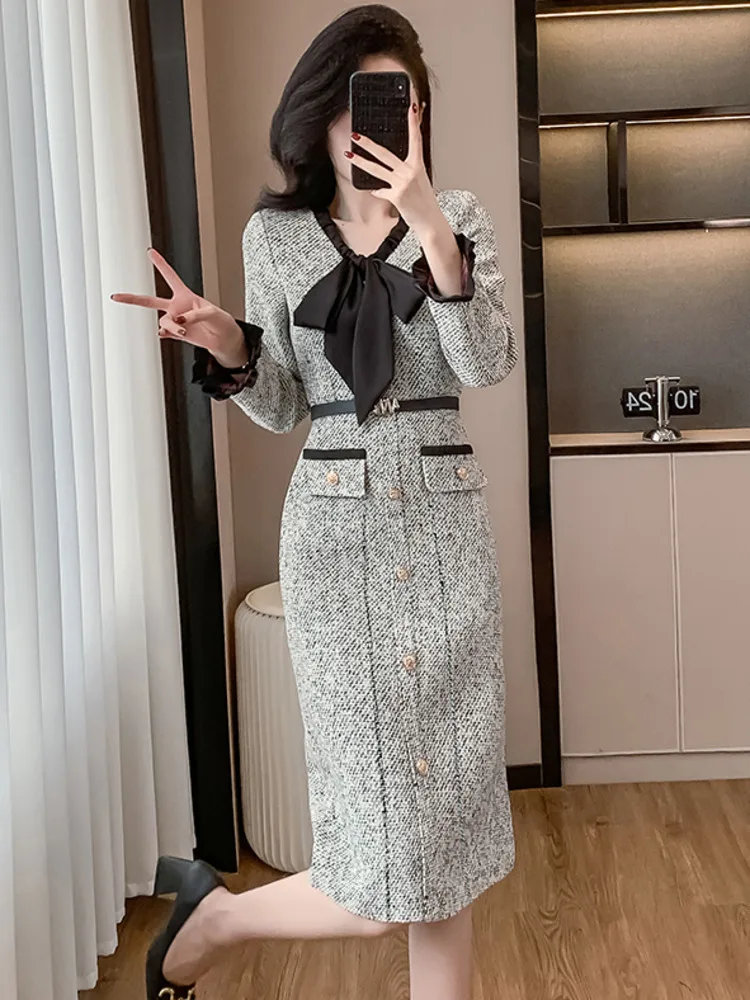 2024 Elegant Long Slimming Maxi Dress Autumn Winter Fashion High Quality Women Skirt Luxury Style Ladies\' Ladies\' Party Clothing