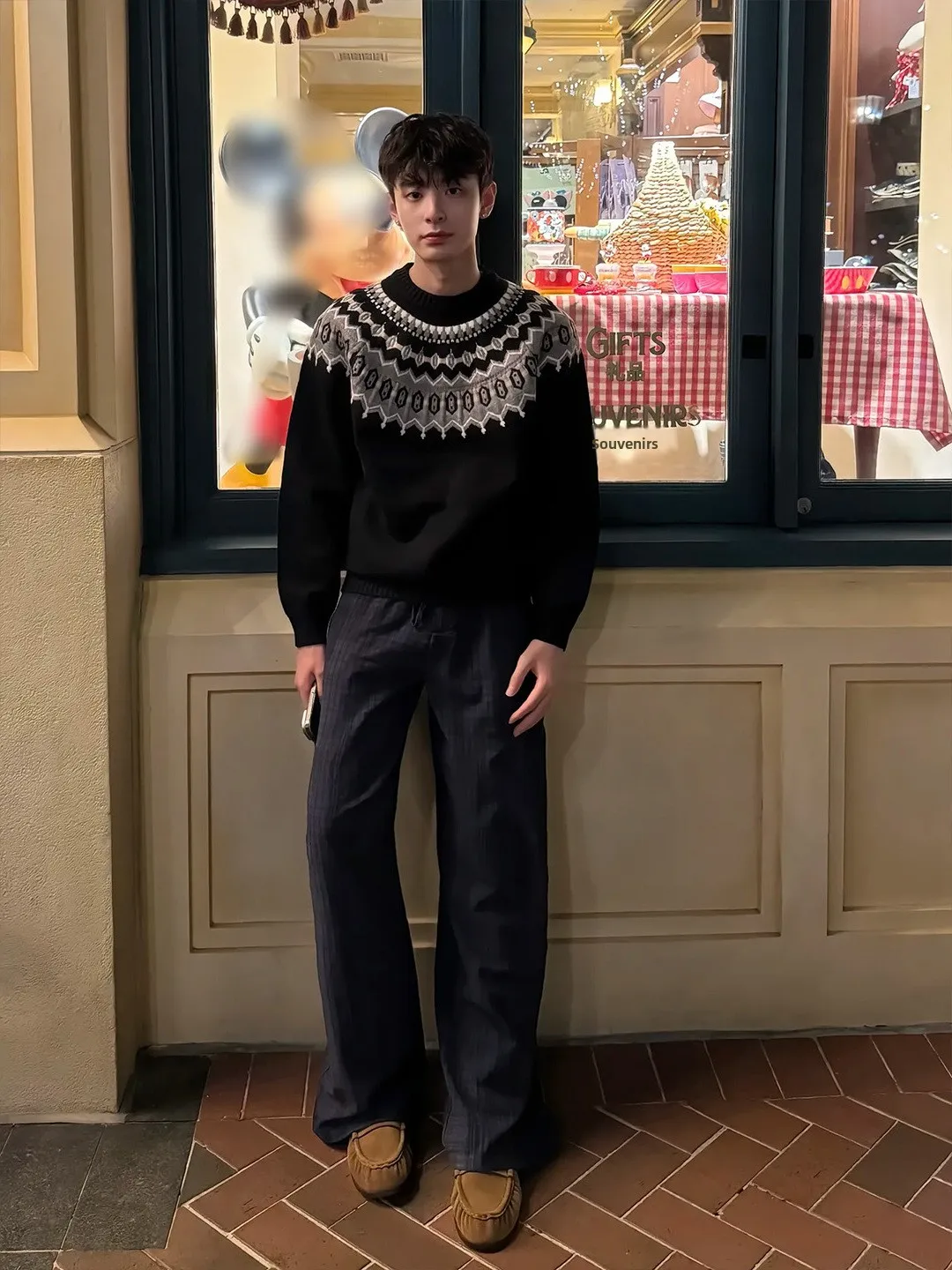 

Мужской вязаный свитер в стиле ретро с вышивкой Fair Isle, круглый вырез, цветные блоки, осенний сезон, повседневный базовый слой