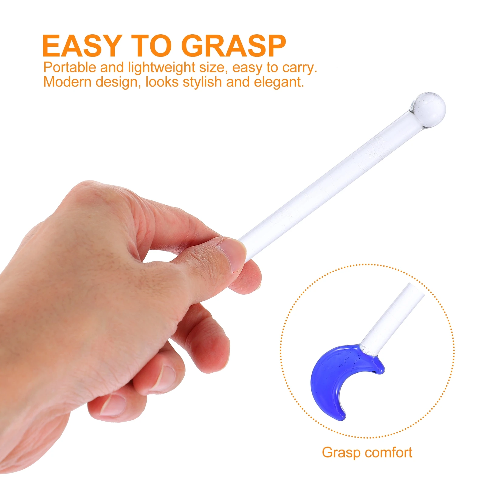 

5 Pcs Glass Drink Stirrers Lightweight Easy Clean Reusable Cocktail Stir Sticks Bar Tools Modern Design Elegant Coffee Stirrers