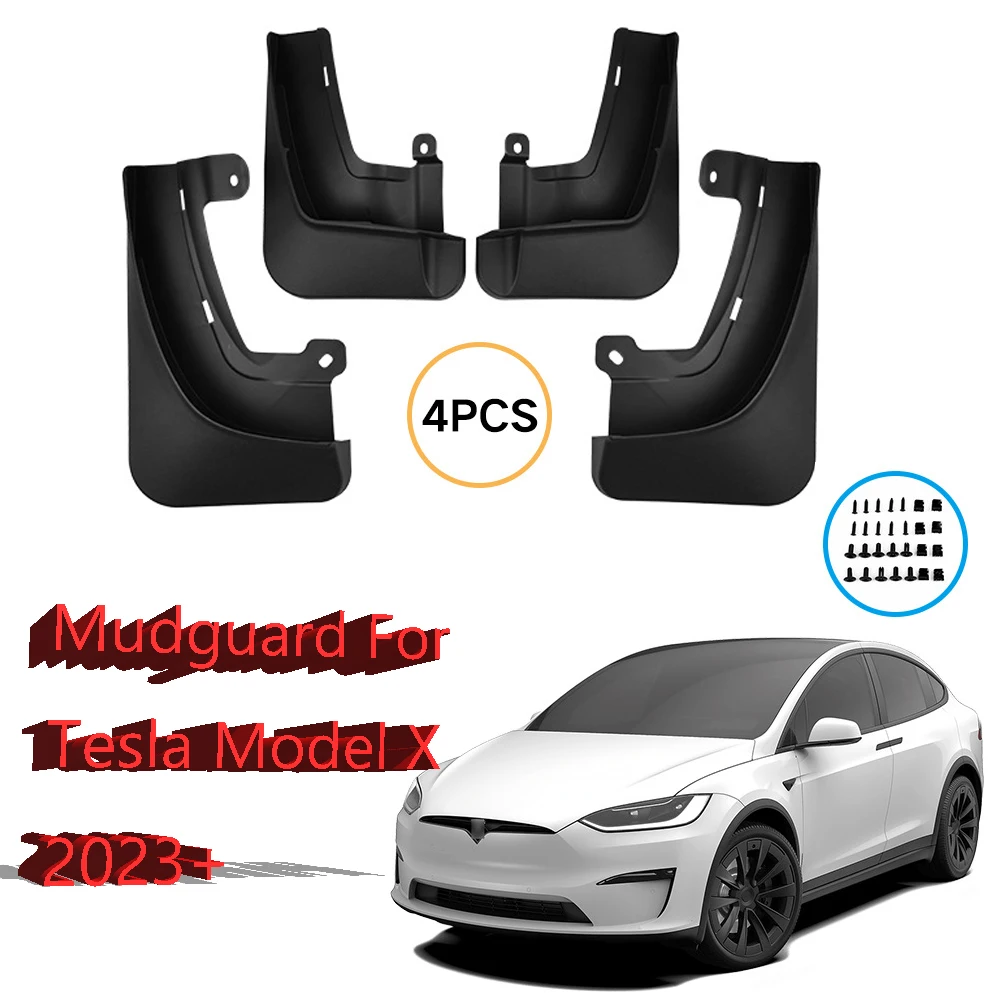 Брызговики для Telsa MODEL X 2023, 4 шт., брызговики, передние и задние колеса, брызговики, автомобильные аксессуары Брызговики для Telsa MODEL X 2023, 4 шт., брызговики, передние и задние колеса, брызговики, автомобильные аксессуары