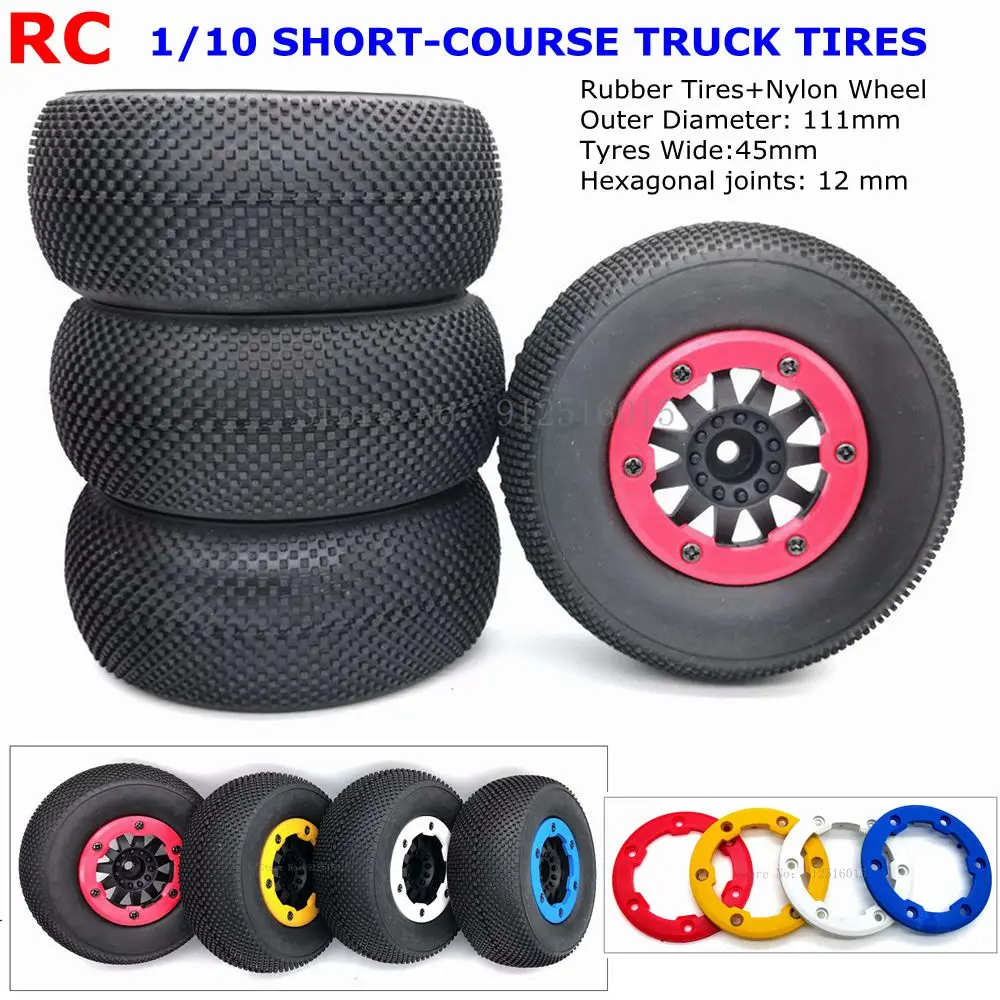 

1:10 RC Remote Control Model Cars Short-course Truck Tire Off-road Vehicle Buggy Tires Wheel Wheels Huanqi 727 REMO Parts