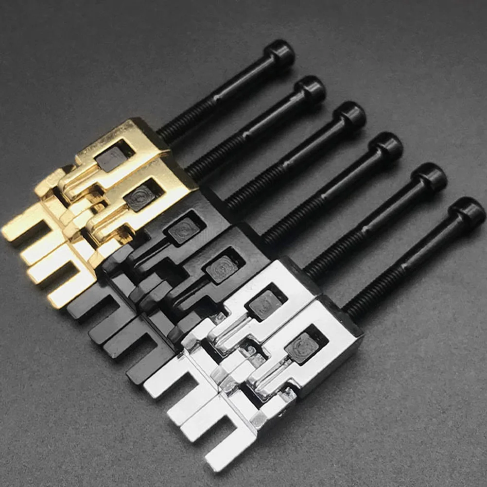 

3pcs Electric Guitar Bridge Saddle Set Metal Finish For Tremolo Replacement Sturdy Tuning Stability Double Locking Saddles