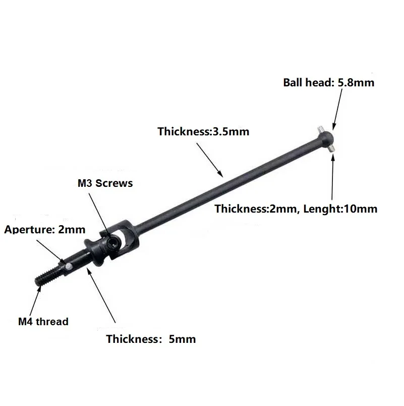 RC 2 sztuk 108015 stali nierdzewnej uniwersalny napęd wspólne Dogbone CVD do 1/10 HSP 94108 94109 94110 94111 94111Pro ciężarówka terenowa cześć