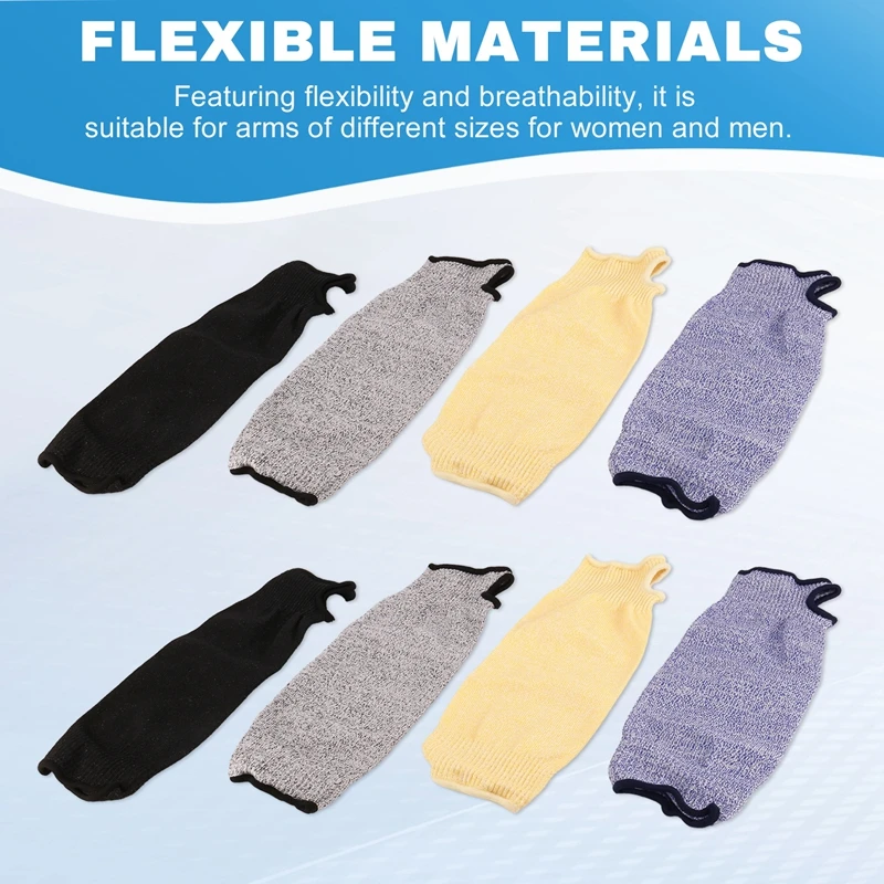 4Pair Cut And Burn Resistant Sleeves Arm Protection Sleeves Forearm Protectors For Thin Skin And Bruising Cuff Open 35Cm