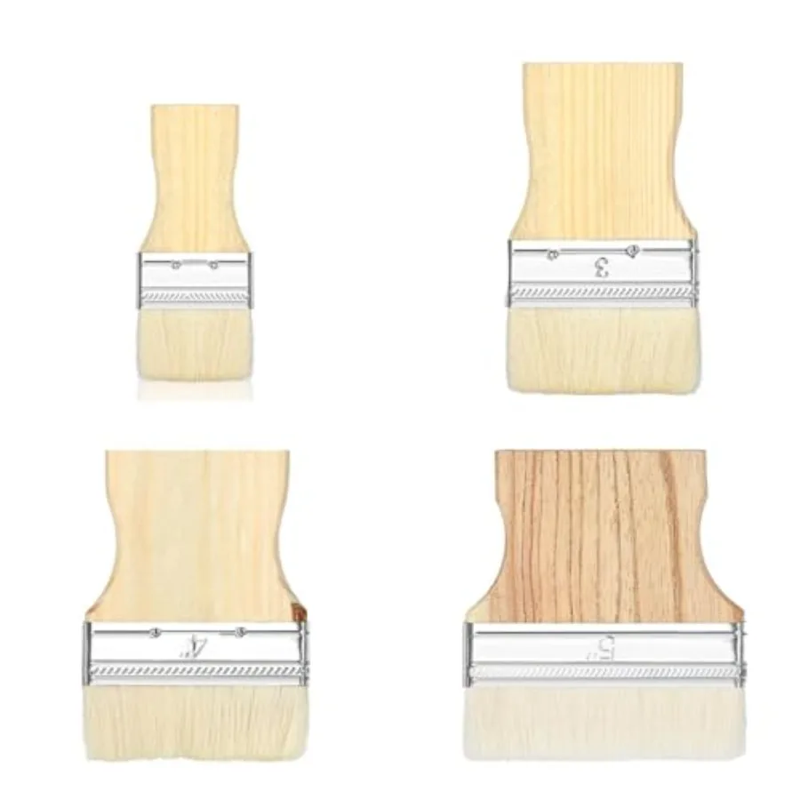 

4 pcs Flat Paddle Paint Brush Set, Wide Paint Brush Large Paint Brush 2/3/4/5 Inch Paint Brush with Poplar Handle Art Paint Bru