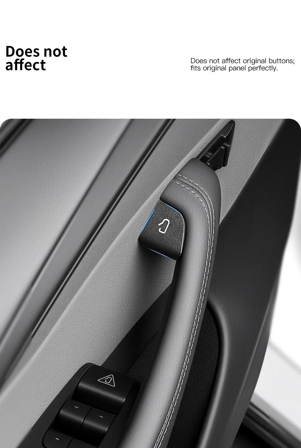 Auto-Türaufzug-Knopf-Aufkleber für Tesla Highland Model 3 17-23 Juniper Model Y 21-24 Armlehnen-Fensterheber-Schalter-Aufkleber – Detail 8