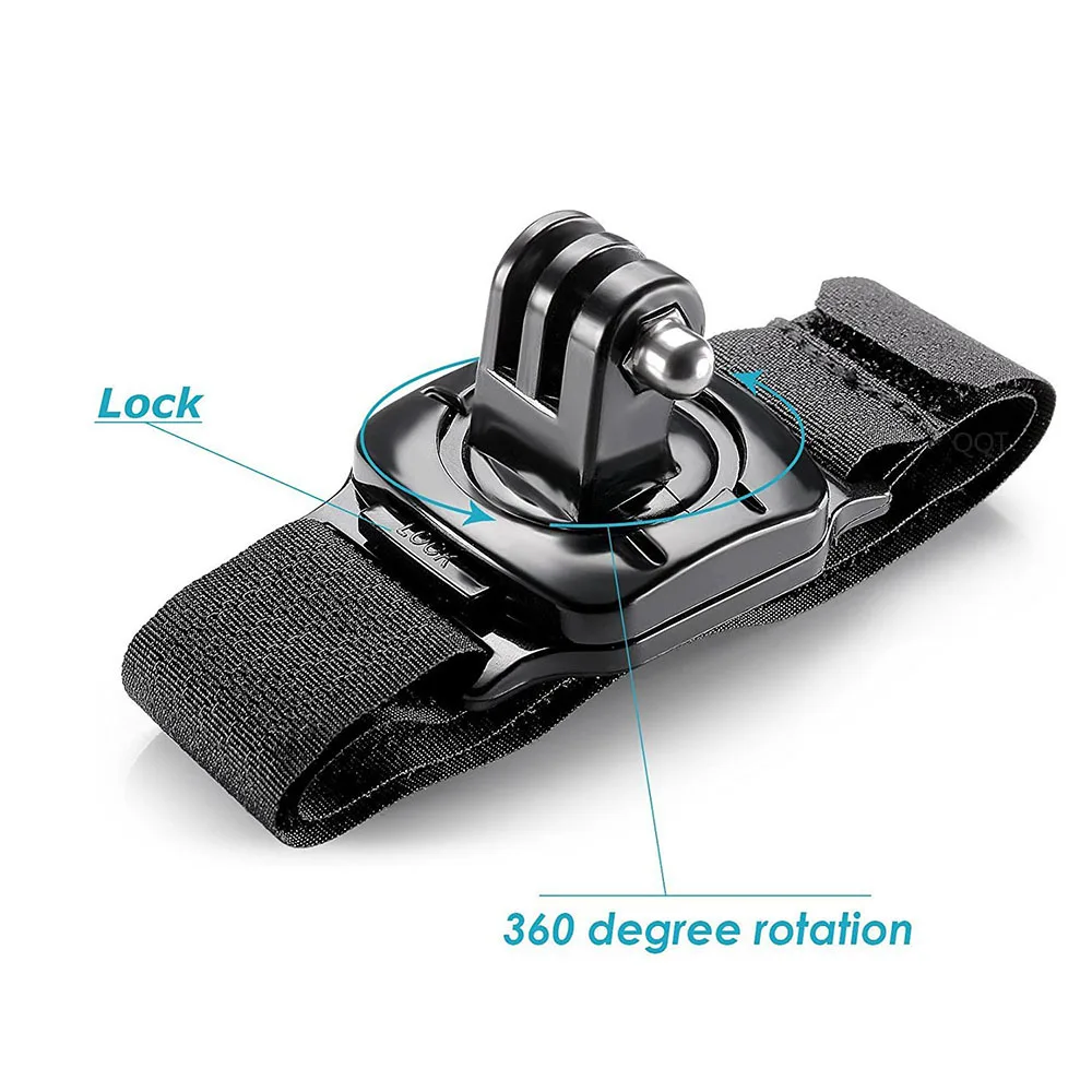 QQT for GoPro Accessories Sport Camera Wristband Mount with 360 Degree Rotation for GoPro Hero12 11 9 8 7 6 5Black for xiaomi yi