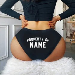 Custom Panties Personalized With Your Words PROPERTY OF NAME Custom Printed Booty Shorts Customized Womens Underwear Sexy Briefs