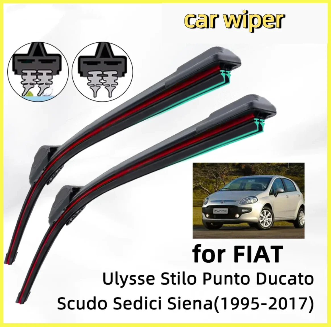 

Double Rubber Car Wiper for FIAT Ulysse Stilo MultiWagon Siena Scudo Front Wiper Blades Brushes Cutter Accessories Windscreen