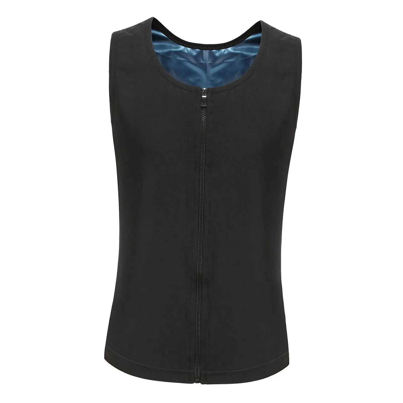 Men's Sweat Vest Heat Trapping Sweat Enhancing Vest Slimming Zipper