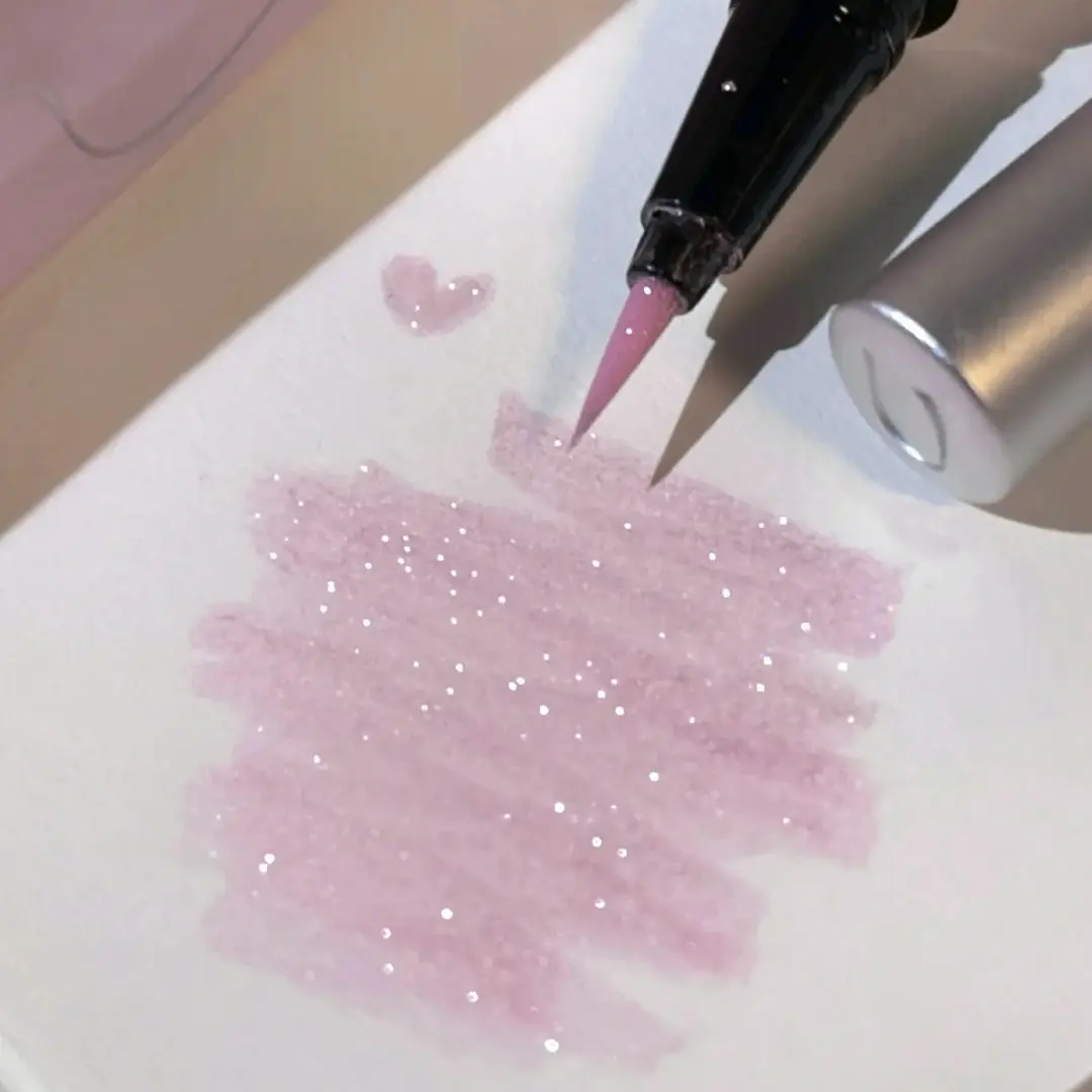 Lápiz resaltador debajo de los ojos, brillo rosa, resistente al agua, delineador de ojos largo, brillo Natural, maquillaje de fiesta para estudiantes, 1 ud.