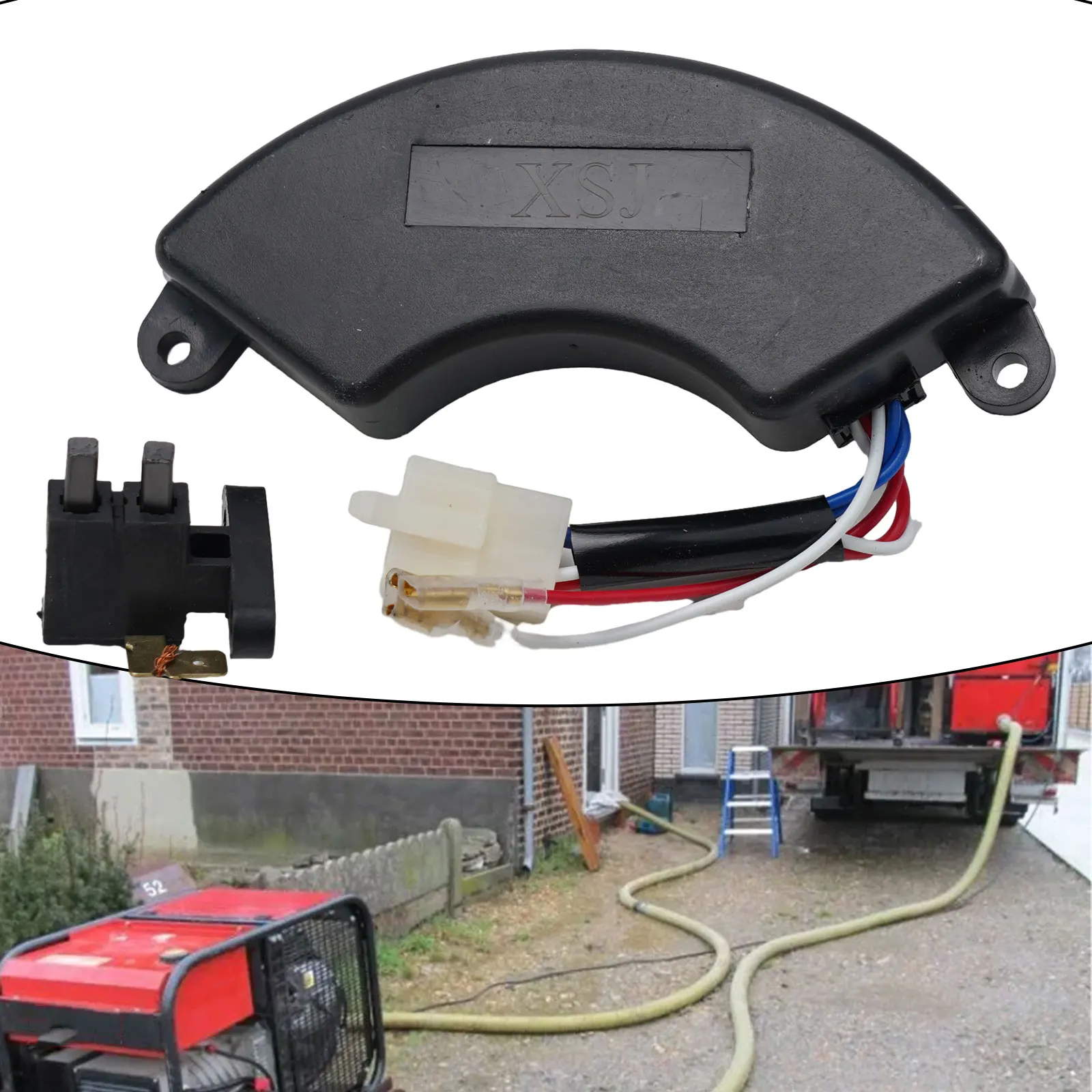 Generator Voltage Regulator, Compatible with 5KW 8 5KW Models, Stable Output, Guards Against Fluctuations Black
