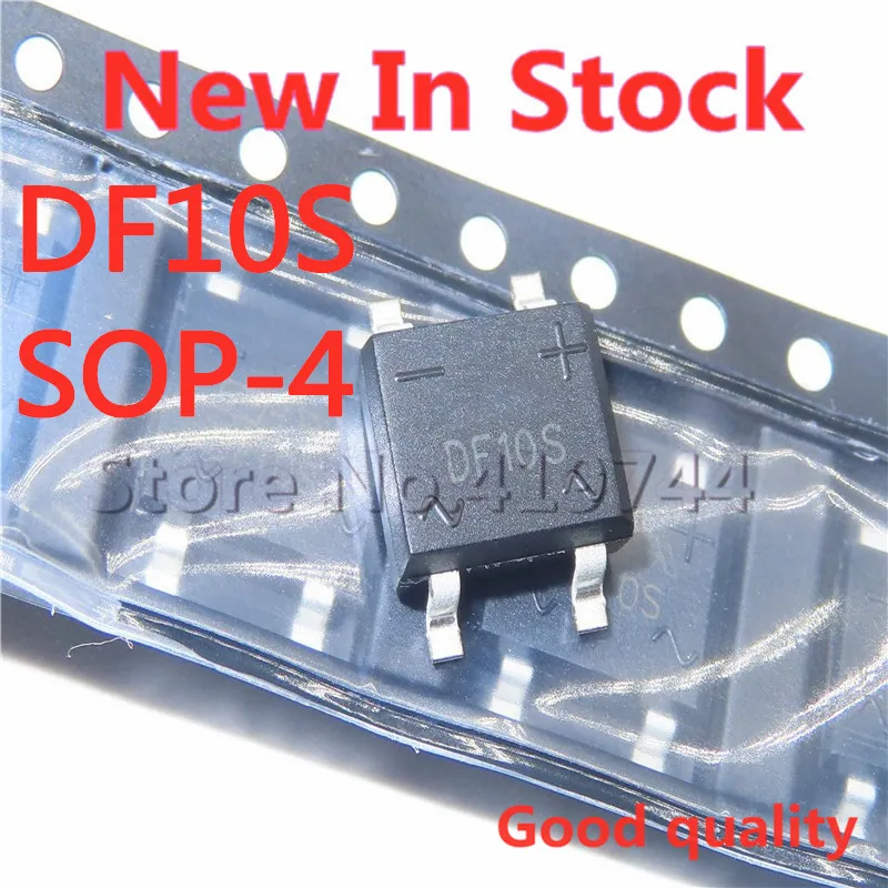 10PCS/LOT SMD bridge stack DF10S SOP-4 1A/1000V single-phase bridge rectifier bridge rectifier NEW In Stock