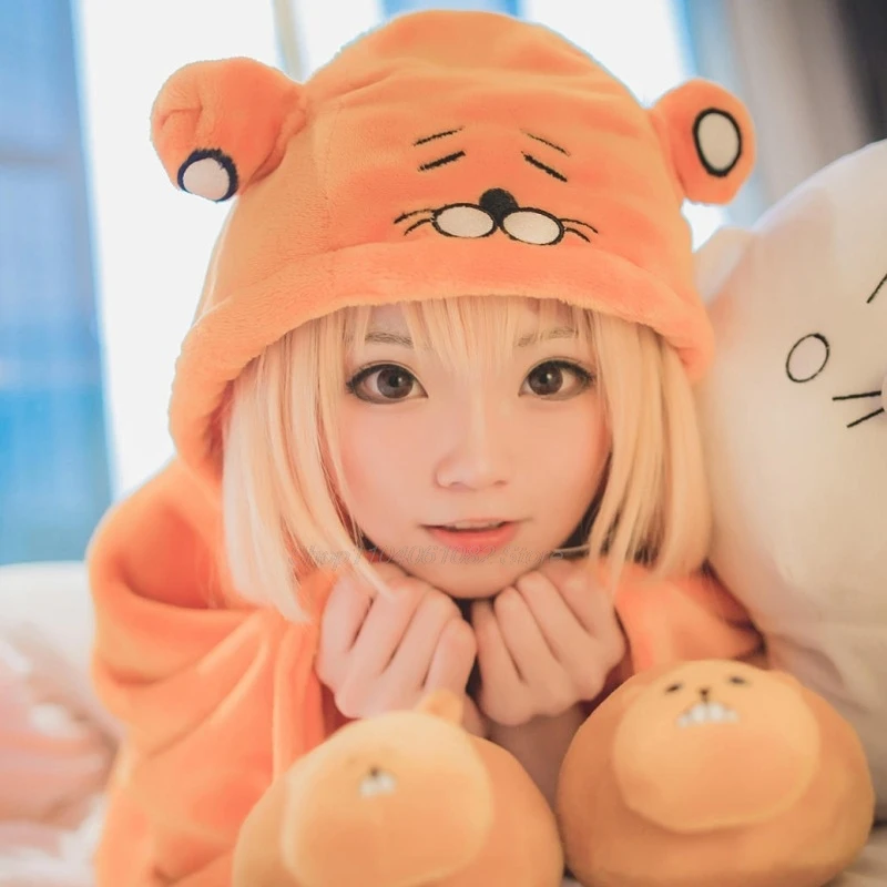 Disfraz de Anime, Cosplay, Himouto Umaru-chan-capa de franela cómoda, vestido de gorro suave para fiesta de Halloween