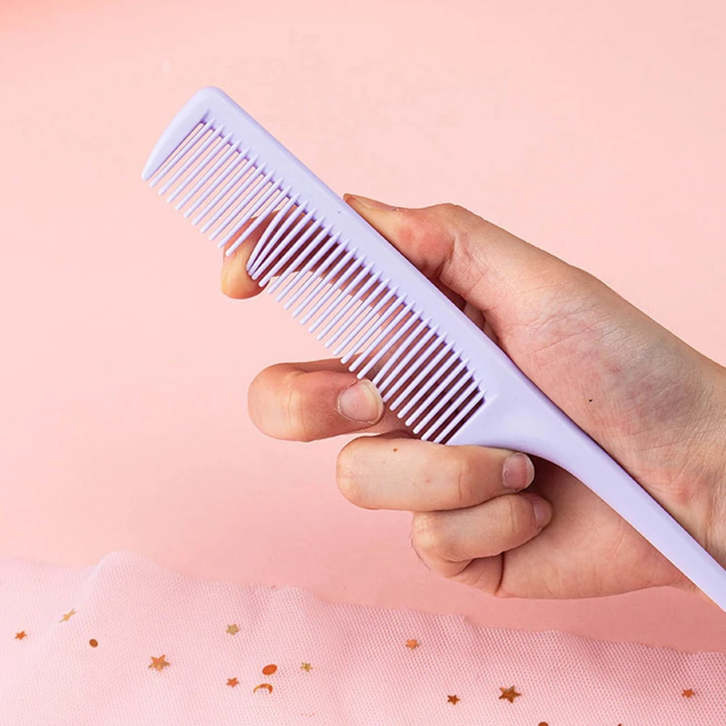 Portable Comb Salon Brush Styling Hairdressing Tail Plastic Comb With Slender Handle