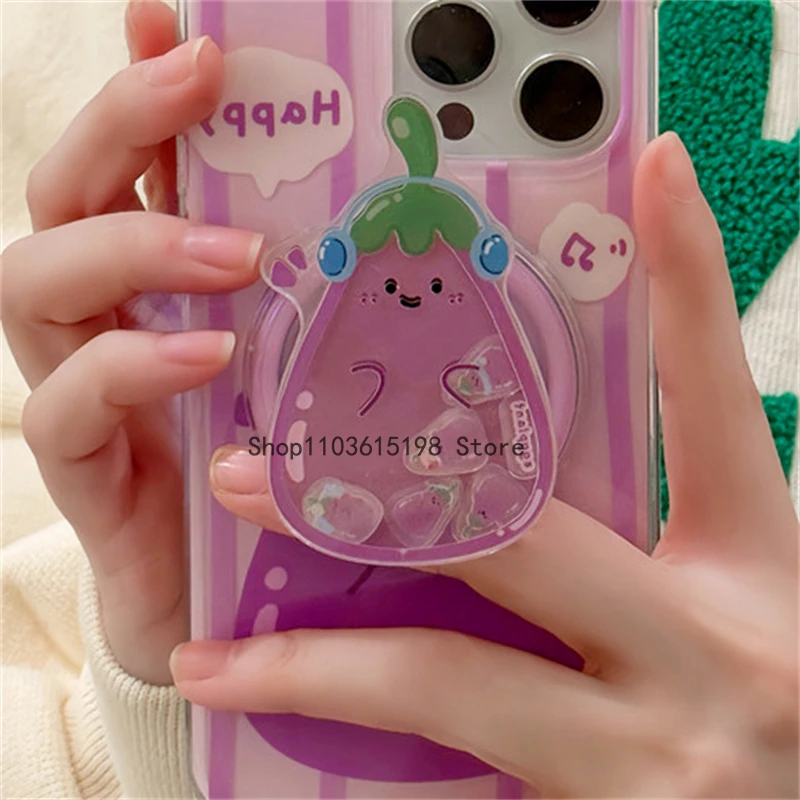 한국 귀여운 퀵샌드 쉐이크 가지 만화 마그네틱 거치대 폰 그립 톡 스탠드 지지대, 아이폰 16 용, 맥세이프 액세서리