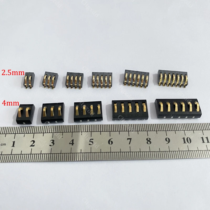 2pcs High‑Current Sliding Battery Connector 2.5mm 4.0mm Pitch 2‑7P Spring Loaded Contact Socket Power Charging Battery Connector
