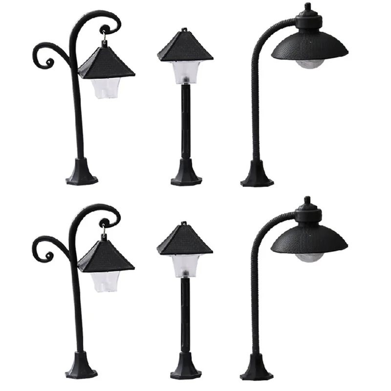 

ABWE-Мини Модель уличного фонаря Железнодорожный поезд Штамп Мини-Уличный фонарь Рождественская миниатюрная модель уличного фонаря