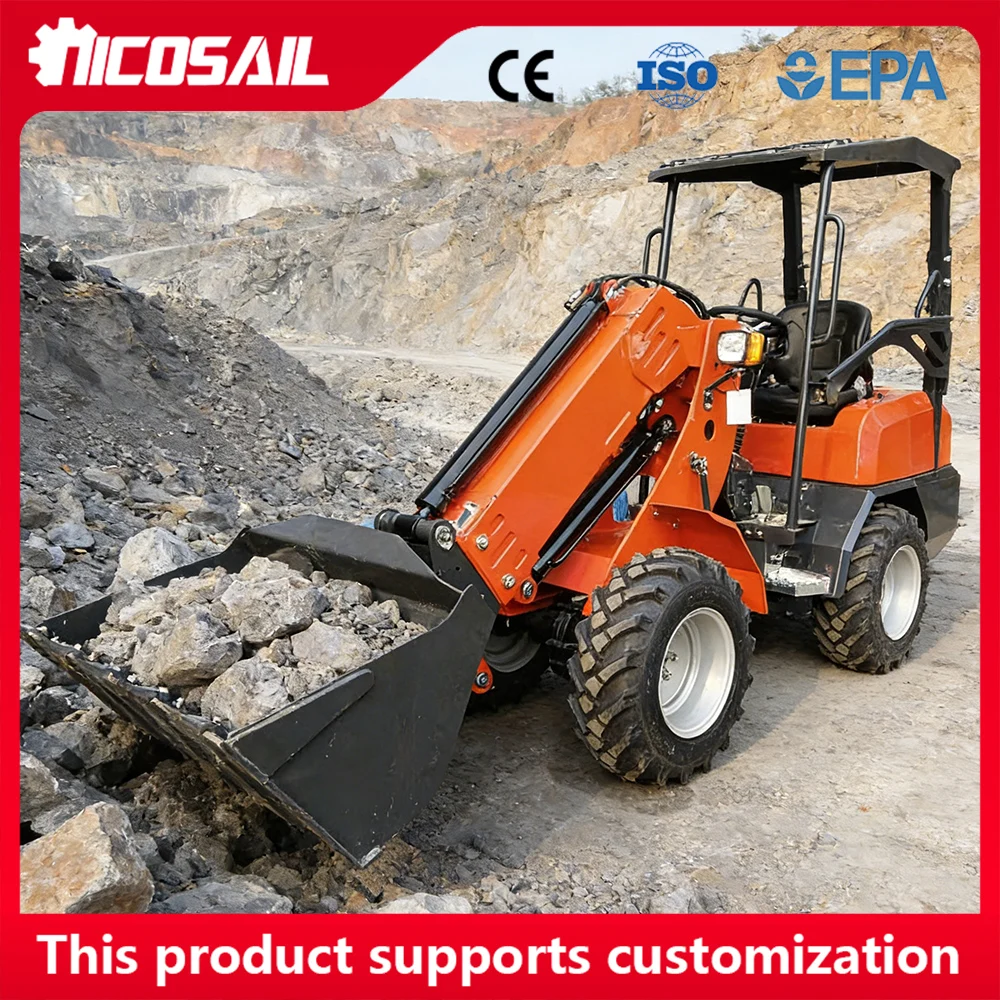 

KZL918 telescopic arm loader 800kg hydraulic compact agricultural building loading and hauling material handling machine