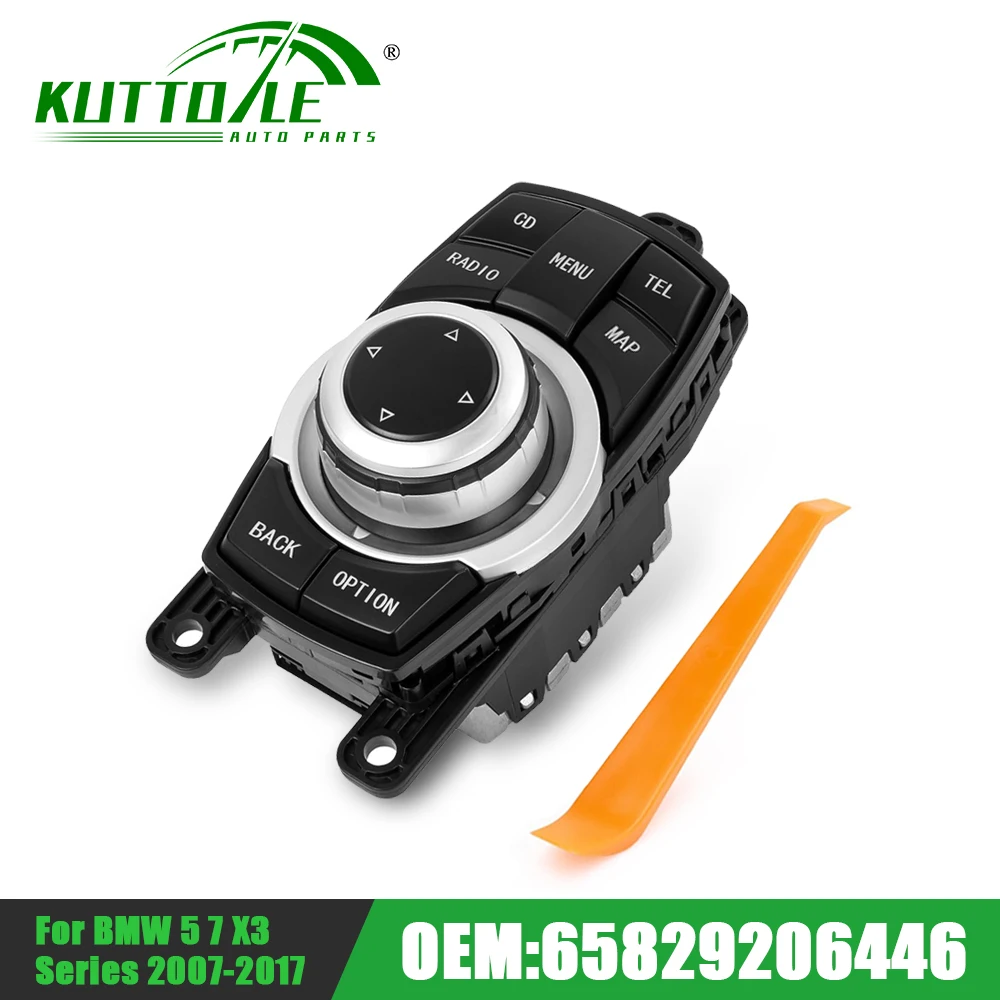 65829206446 Media Controller Multifunction Pushbutton Switch For BMW 5 7 X3 Series F07 F10 F11 F01 F02 F25 F04 Hybrid 2007-2017