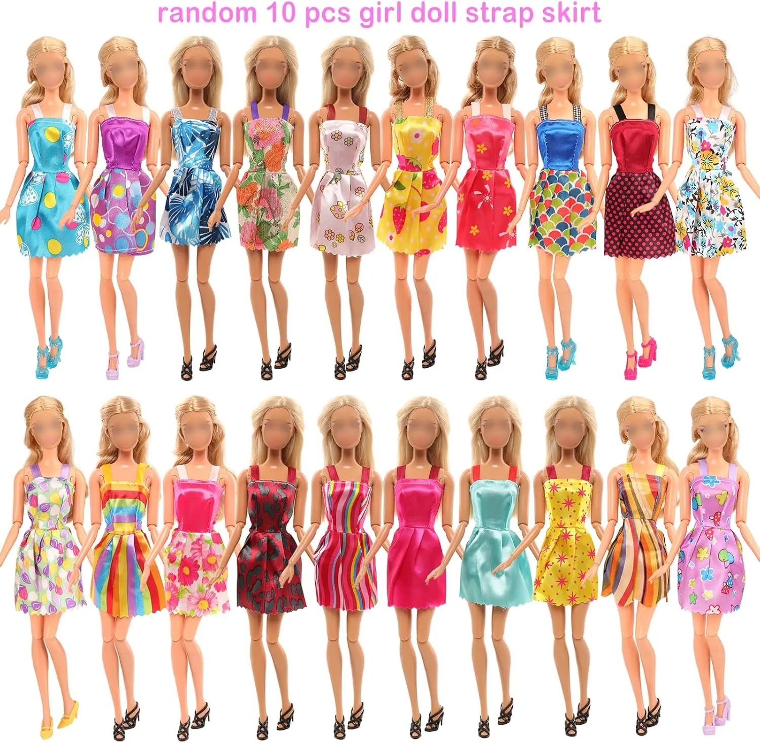 Barwa 35 PCS Doll Clothes and Shoes Flat Shoes and High Heels Fit for Different with Bag and Dollhouse Perfume